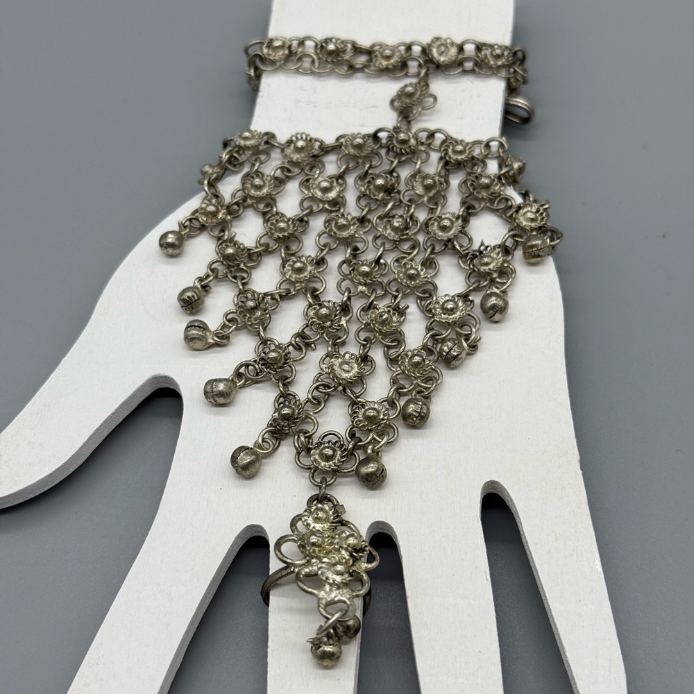 Silver Chain Dangle Bracelet and Ring Set